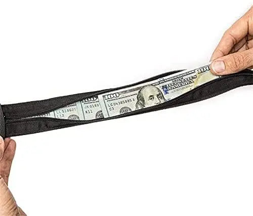 Ceinture bleu marine avec poche zippée intérieure pour billets