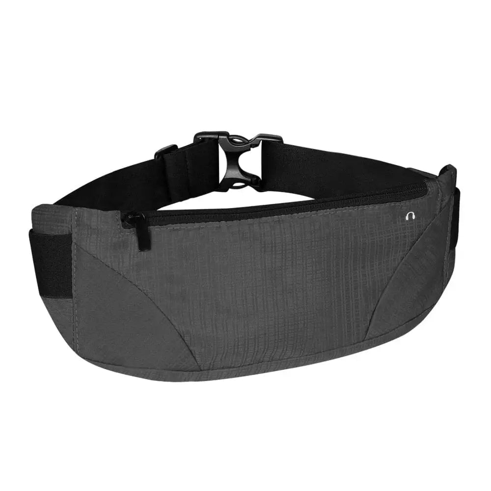 Ceinture grise avec poche principale et tissu en polyester