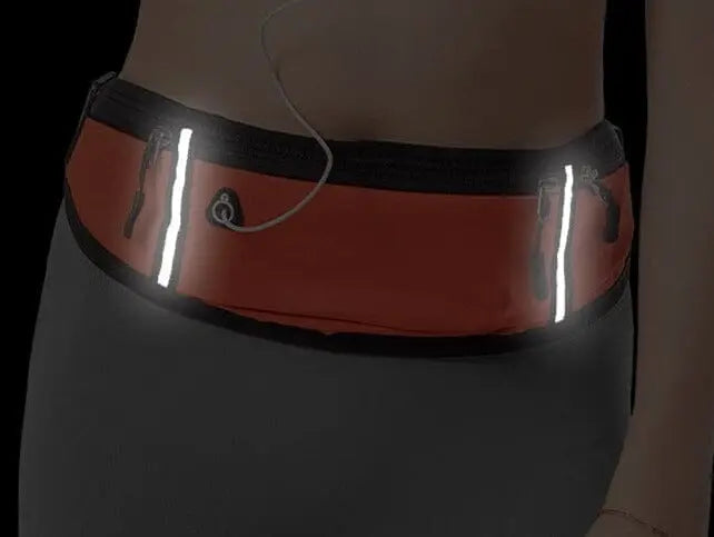 Ceinture de voyage beige avec poches multiples visibles