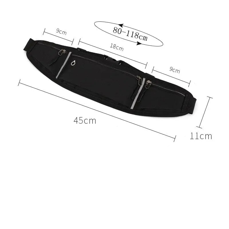Ceinture noire discrète avec compartiments sécurisés