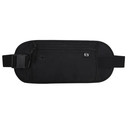 Ceinture noire discrète pour documents de voyage