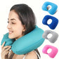 Coussin de voyage gonflable en forme de U, gris