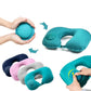 Coussin gonflable gris avec pompe intégrée pour voyage