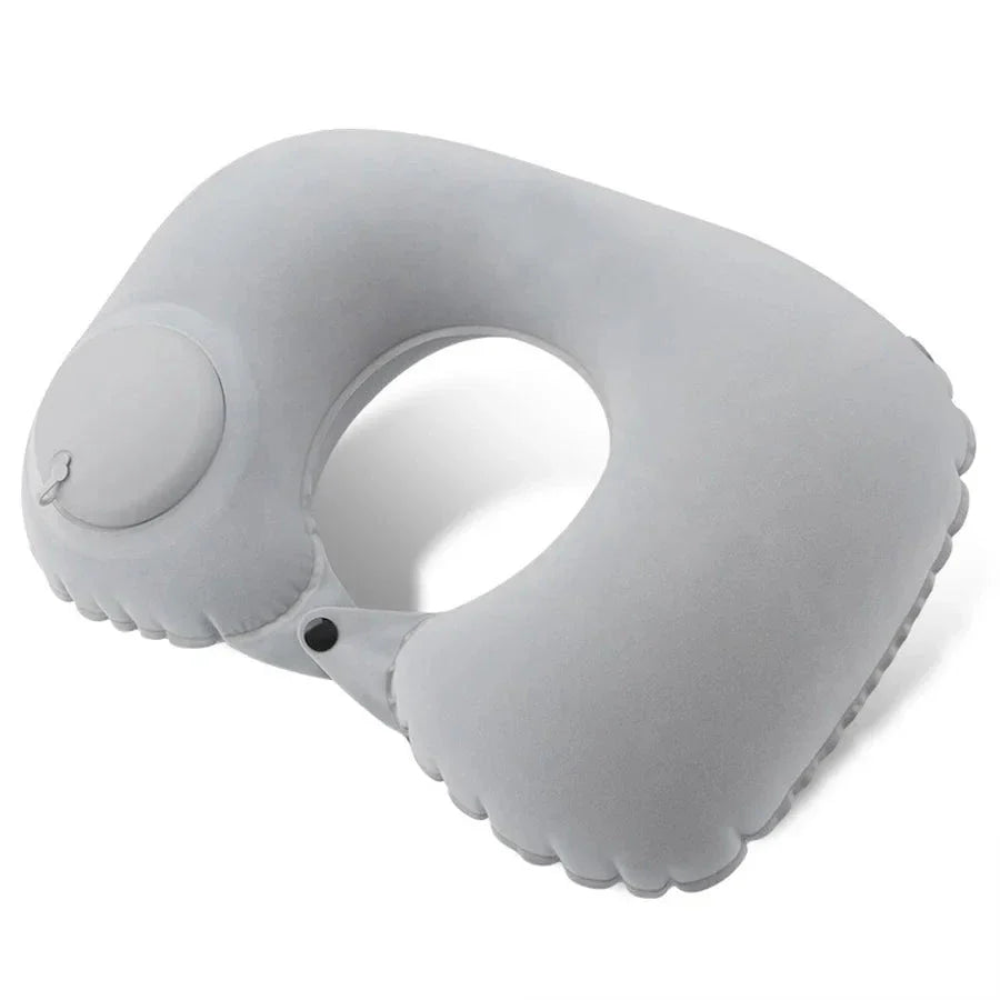 Coussin gonflable gris, matériau doux et confortable