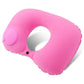 Coussin de voyage rose, gonflable avec pompe intégrée