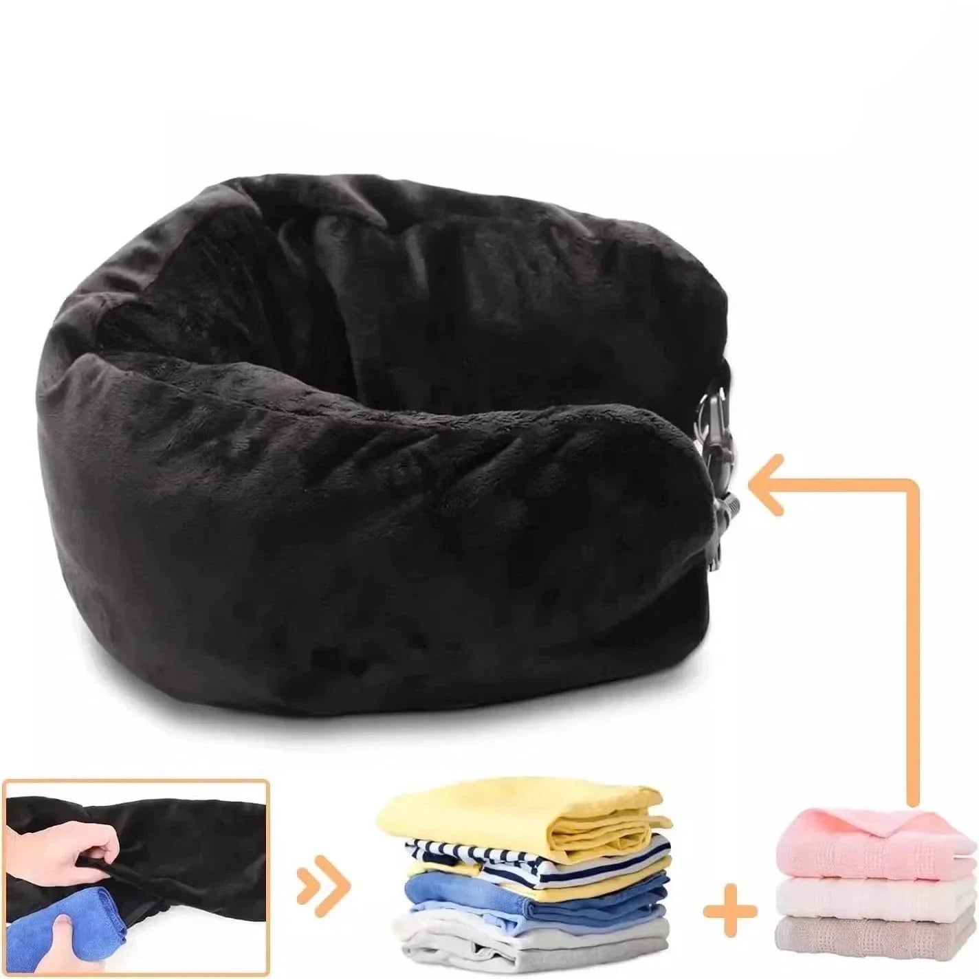 Coussin de voyage en forme de U, vide, prêt à remplir