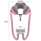 Coussin de voyage rose avec support téléphone visible
