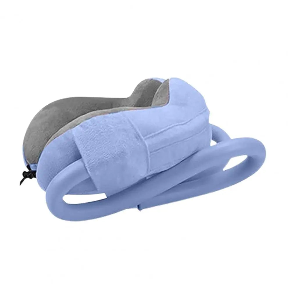 Coussin de voyage avec téléphone en position de lecture