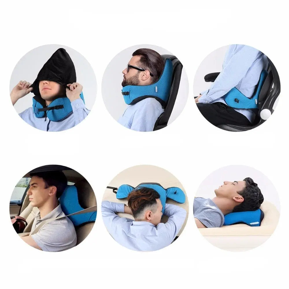 Coussin de voyage avec capuche amovible en mousse à mémoire