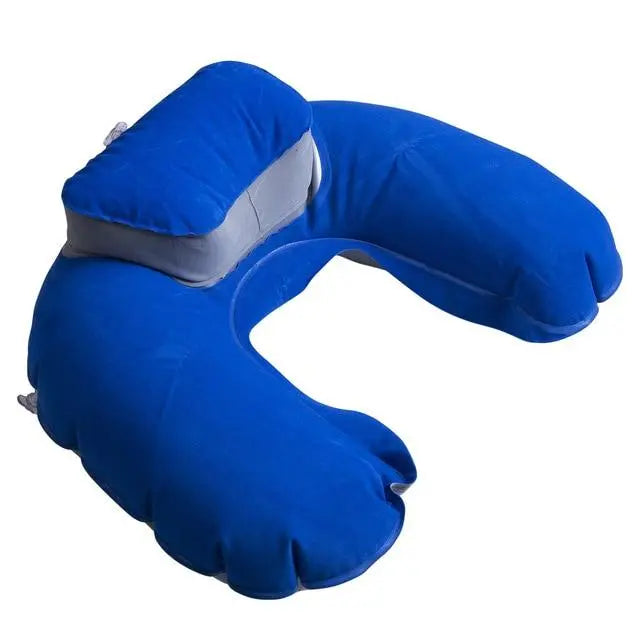 Coussin de voyage bleu, soutien confortable pour la tête