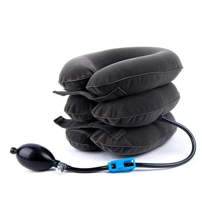 Coussin de voyage gris ajustable pour soutien de la nuque