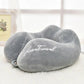 Coussin de voyage gris en coton doux pour soutien cervical