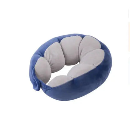 Coussin de voyage bleu marine en mousse mémoire confortable