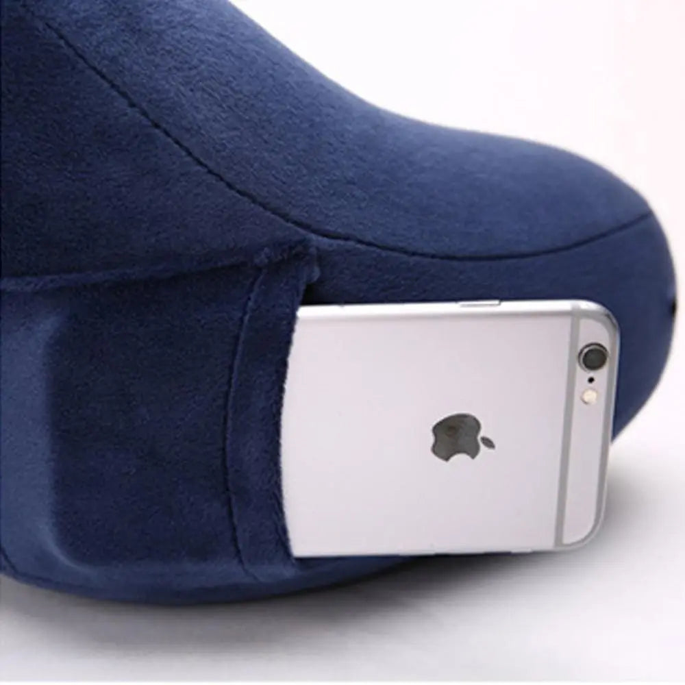 Coussin gonflable, position sous le menton, tissu doux