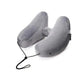 Coussin de voyage gris, tissu en coton doux, vue de côté