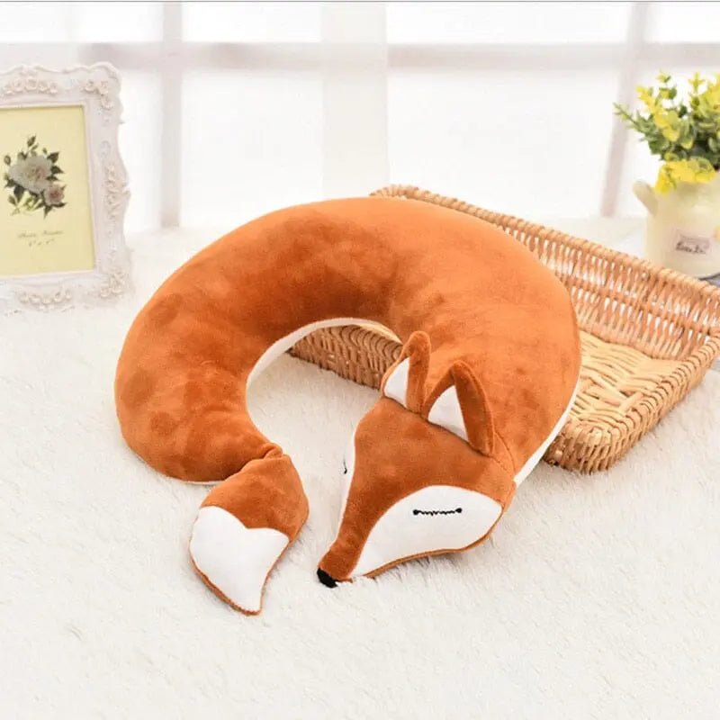 Coussin renard marron, texture douce en mousse à mémoire