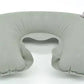 Coussin gonflable gris en forme de U, texture douce