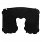 Coussin de voyage noir, velours, vue latérale