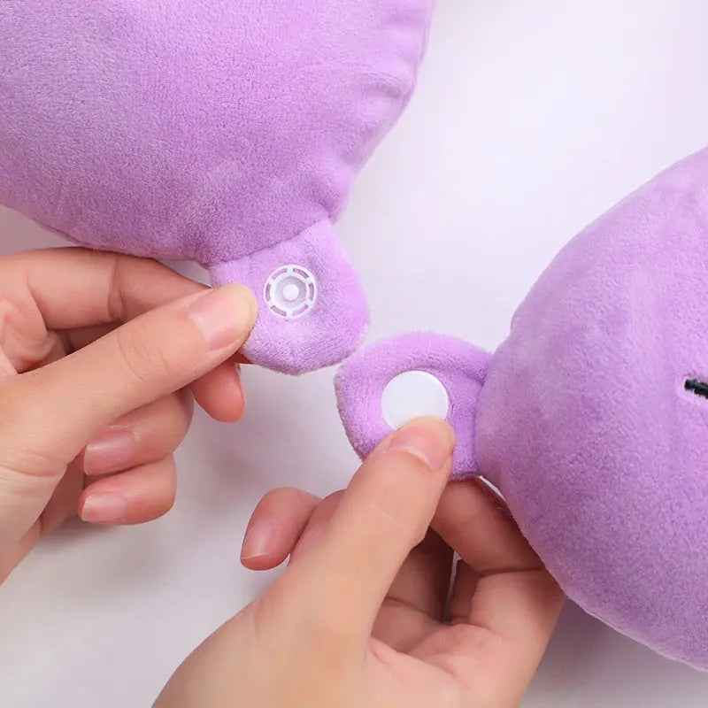 Oreiller de voyage licorne, détail du tissu doux