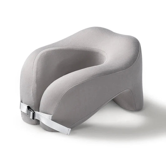 Oreiller gris compact pour confort en déplacement