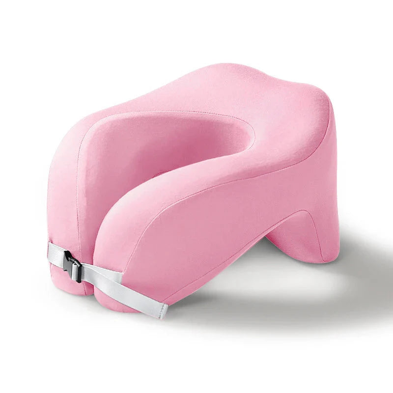 Coussin rose pour le cou avec housse lavable