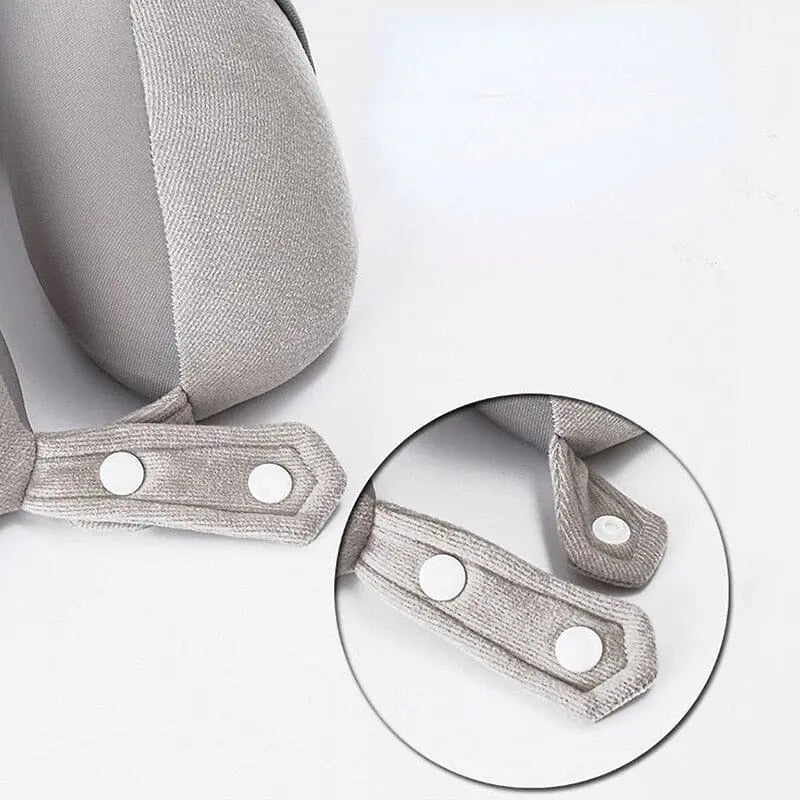 Oreiller ergonomique, tissu polyester et coton, poche visible