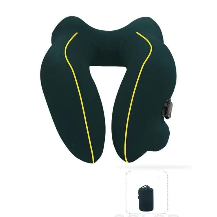 Coussin vert foncé avec détails de couture