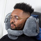 Coussin de voyage gonflable en velours, vue de face