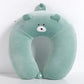 Oreiller ours vert, soutien de tête ergonomique pour enfant