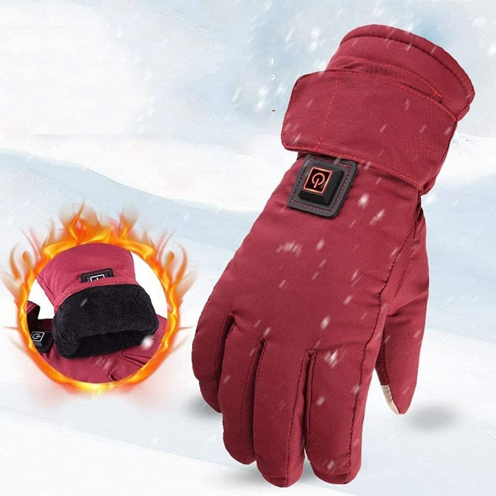 Gants chauffants noirs avec réglage de chaleur visible
