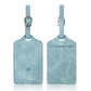Étiquette bleu clair avec motif avion, style moderne