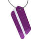 Étiquette de bagage violette en aluminium, vue détaillée