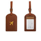 Étiquette marron avec avion doré, allure classique