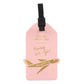 Étiquette bagage rose avec attache robuste