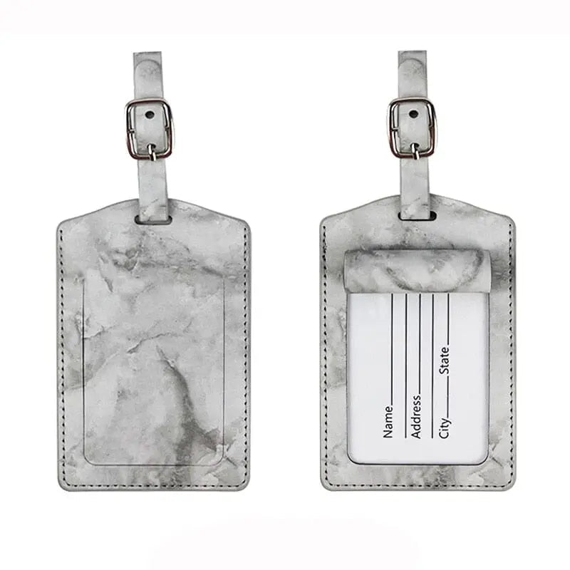 Étiquette marbre gris avec sangle ajustable
