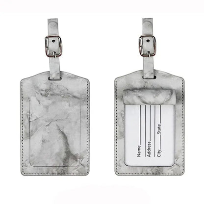Étiquette marbre gris avec sangle ajustable