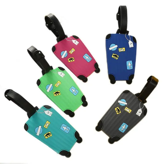 Étiquette de voyage avec motif valise, sangle ajustable