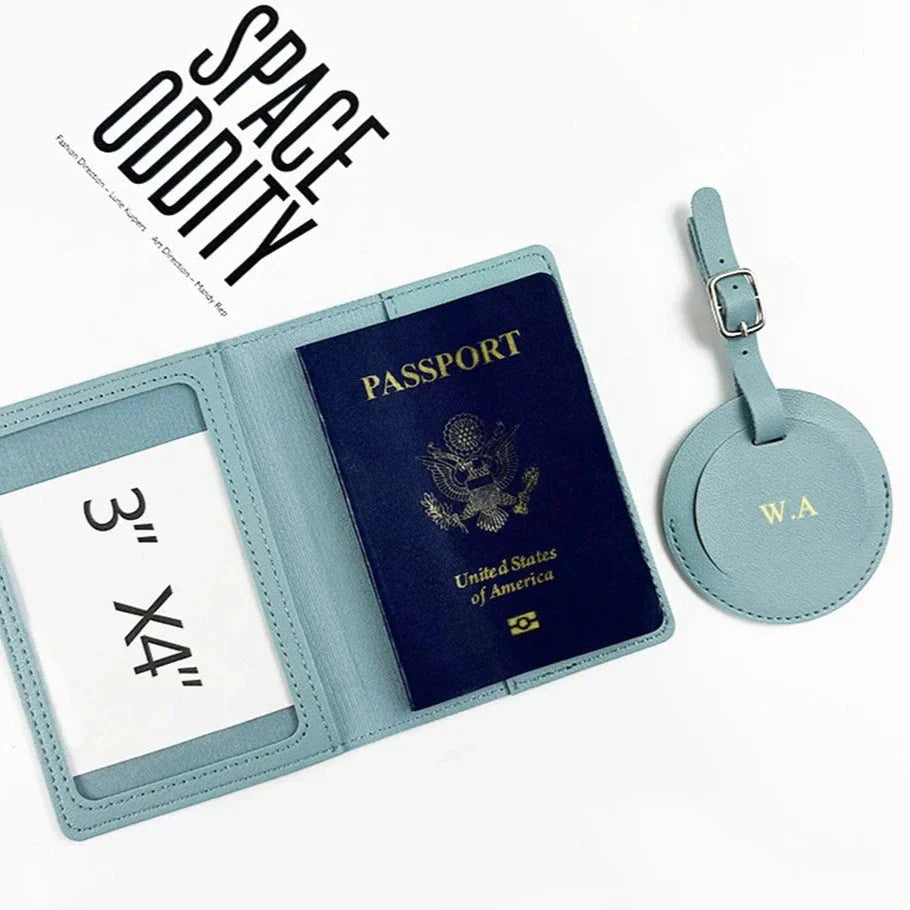 Vue rapprochée de l'étiquette bagage ronde personnalisable