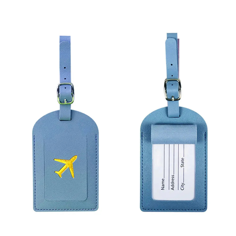 Étiquette bleue pour identification de bagage