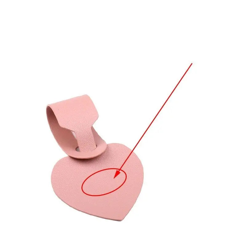 Étiquette rose en PU, vue de dessus