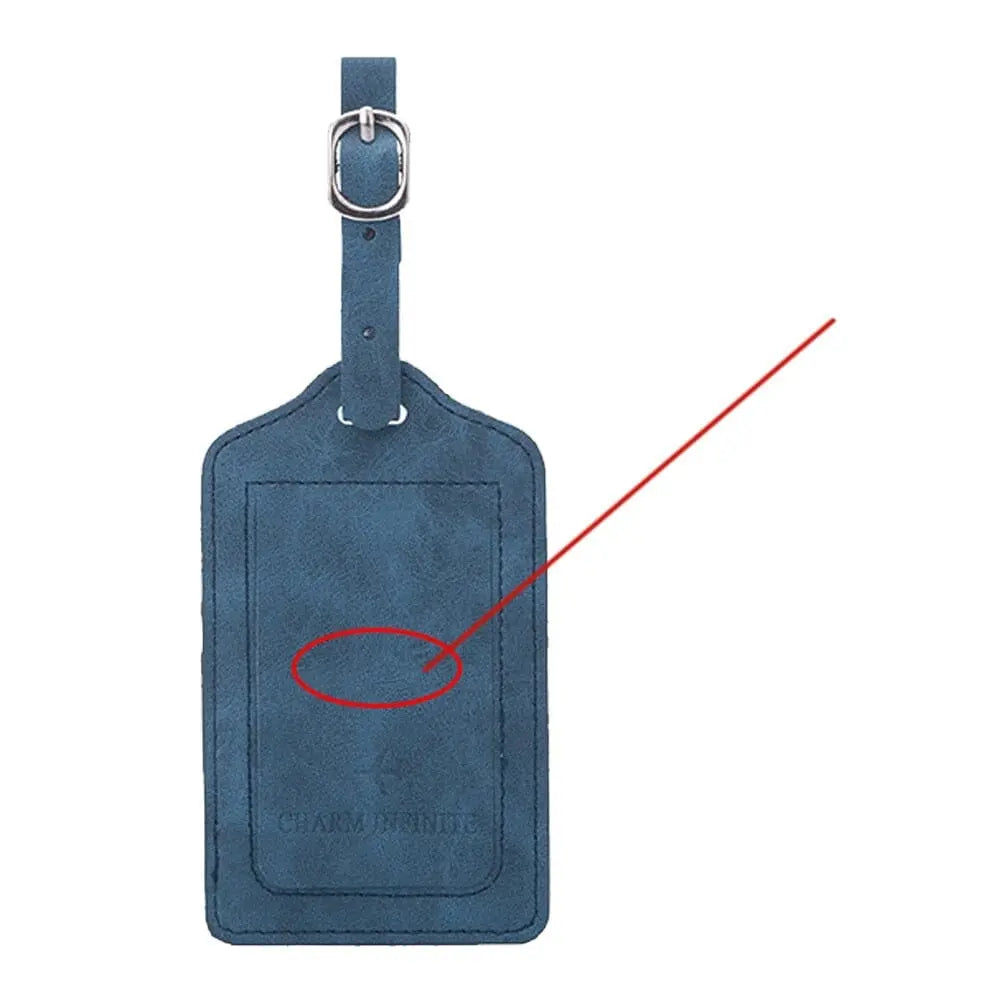 Étiquette bleue avec avion, personnalisable pour bagages
