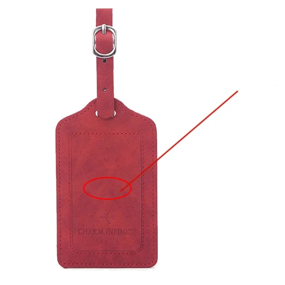 Étiquette rouge avec avion, personnalisable, pour valises
