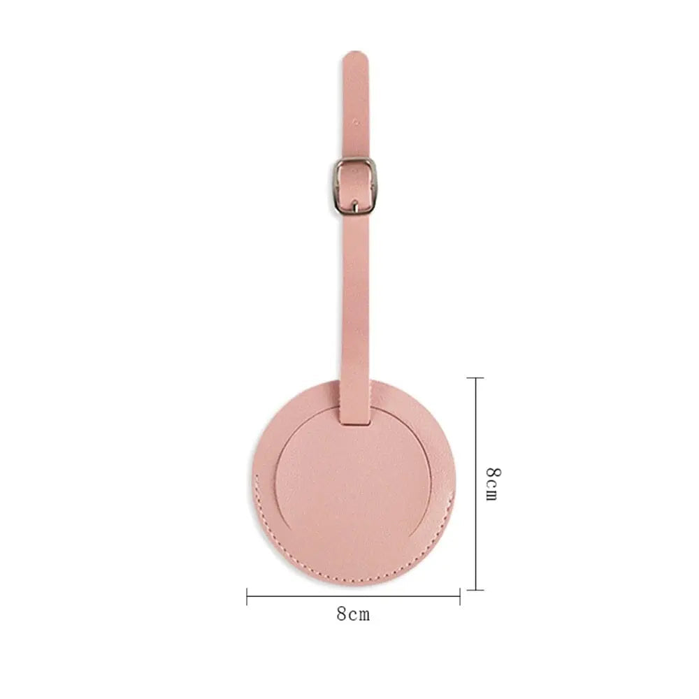 Étiquette bagage rose avec gravure dorée élégante