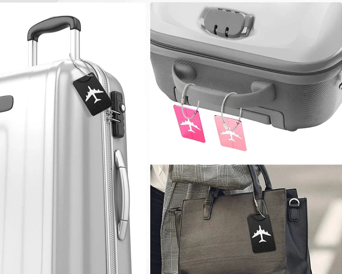 Vue rapprochée d'une étiquette de valise robuste
