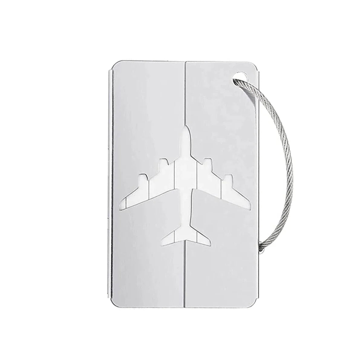 Étiquette grise en aluminium pour valise