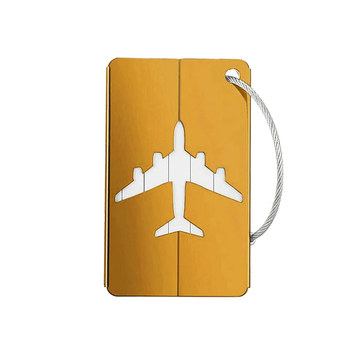 Étiquette jaune en aluminium pour valise