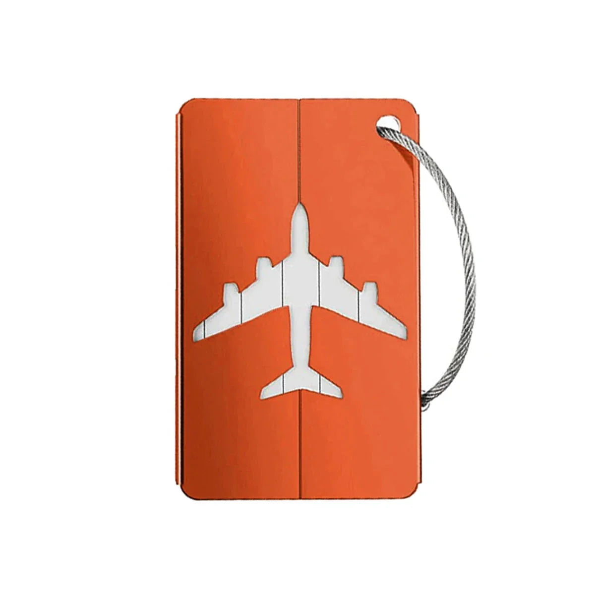 Étiquette orange en aluminium pour valise