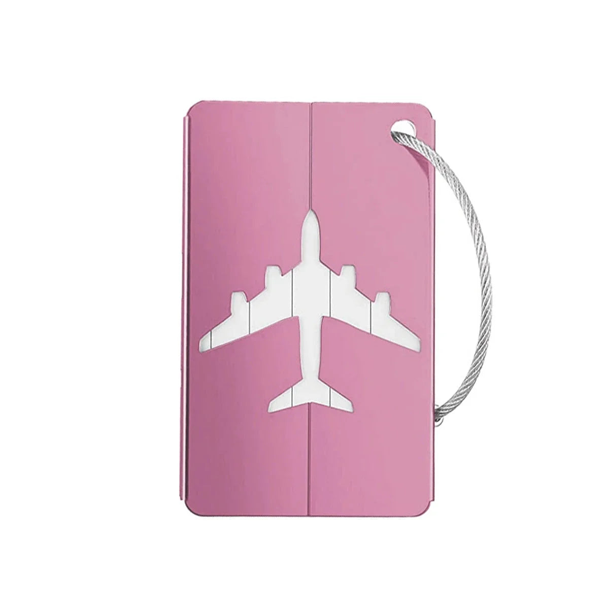 Étiquette rose en aluminium pour voyage