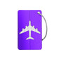 Étiquette violette en métal pour valise