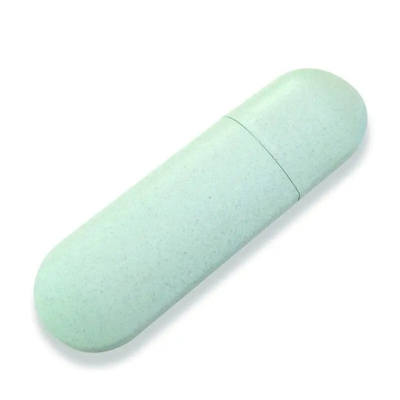 Étui vert, parfait pour transporter brosse et dentifrice